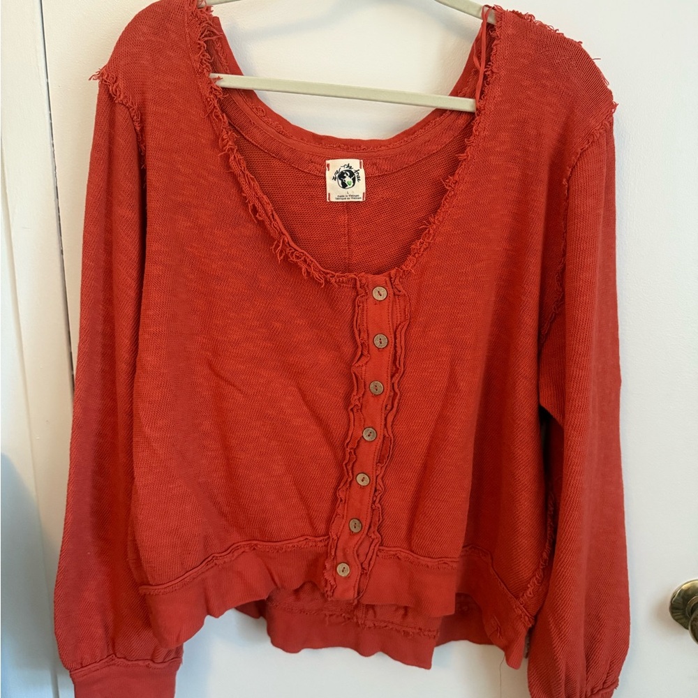 We The Free Rustic Red Button-Down Shirt